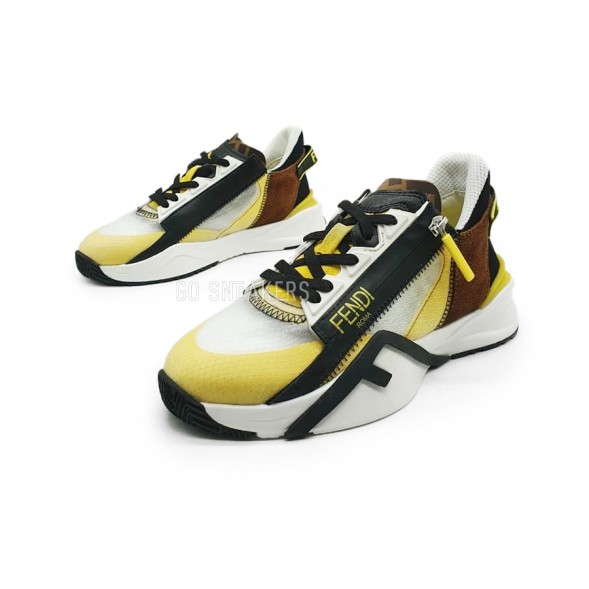 Унисекс кроссовки Fendi Low White/Yellow/White
