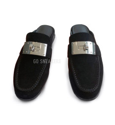 Hermes Suede Sabo Black