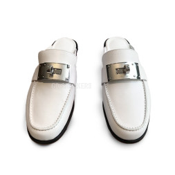 Hermes Leather Sabo White