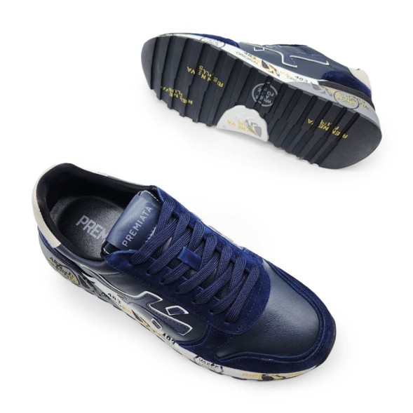 Мужские кроссовки Premiata 483 Leather/Suede Navy