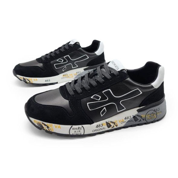 Мужские кроссовки Premiata 483 Leather/Suede Black