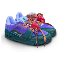 Louis Vuitton Trainer Maxi Skateboard Shoes Low-Top Purple