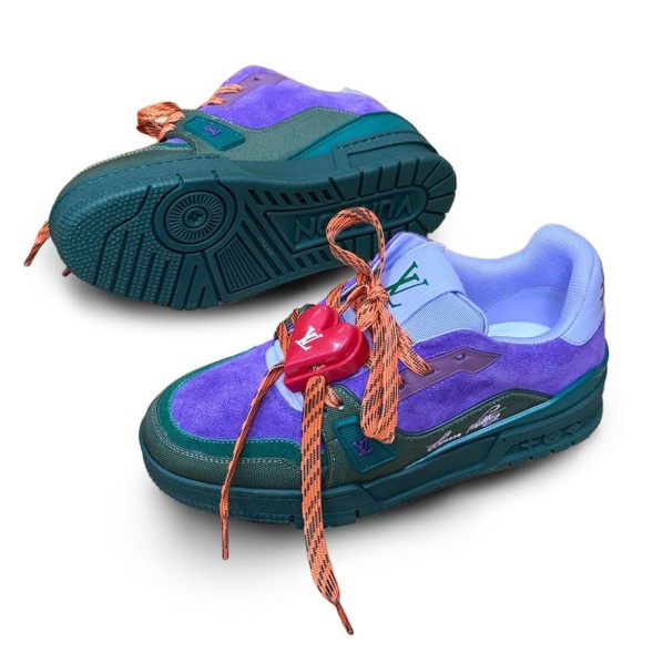 Женские кроссовки Louis Vuitton Trainer Maxi Skateboard Shoes Low-Top Purple