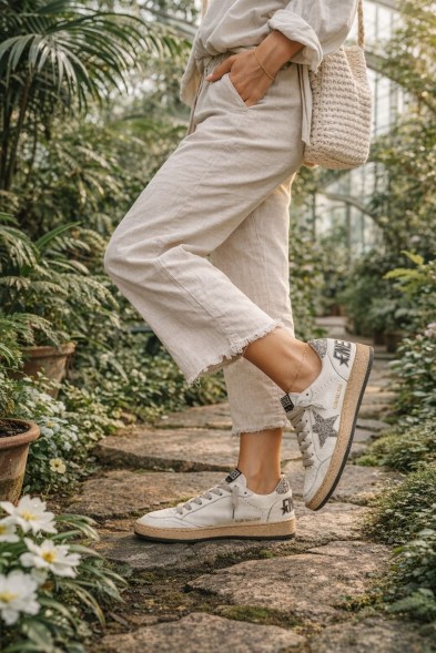 Женские кеды Golden Goose Ball Star Silver Glitter Ice Grey