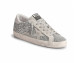 Женские кеды Golden Goose Super-Star in Silver Glitter With Ice-Gray Suede Star