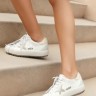 Женские кеды Golden Goose Super-Star Ski in Light Gray Nylon With Metallic Star