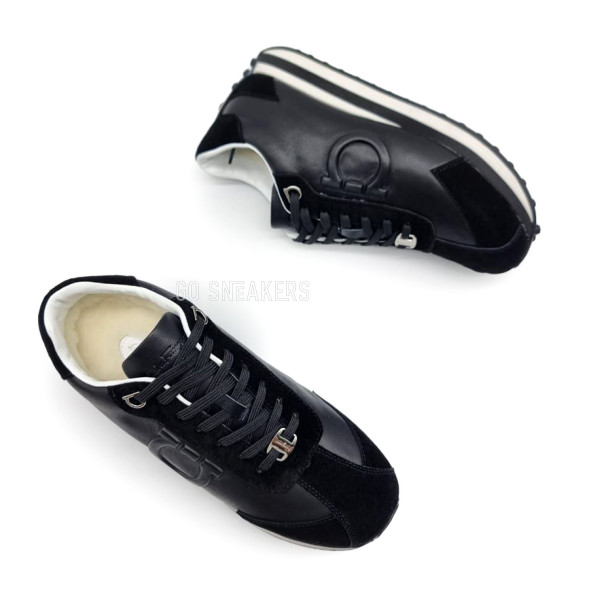 Мужские зимние кроссовки Salvatore Ferragamo Omega Winter Black