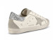 Женские кеды Golden Goose Super-Star With Gray And Silver Glitter Heel Tab