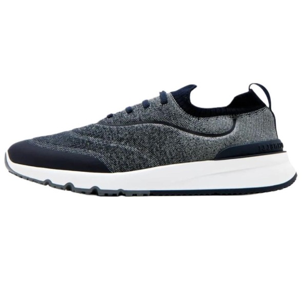 Мужские кроссовки Brunello Cucinelli Knitted Slip-On Sneakers Blue