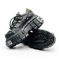 New Rock Black Leather Women