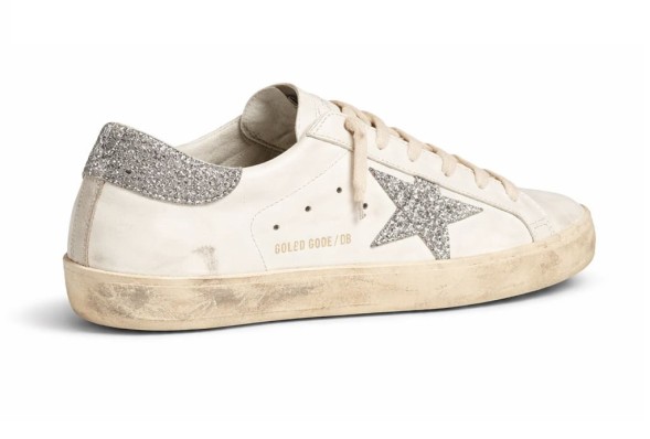 Женские кеды Golden Goose Super-Star With Silver Swarovski Crystal Star And Heel Tab
