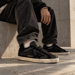 Golden Goose Super-Star Mens Winter Black Nappa With Shearling