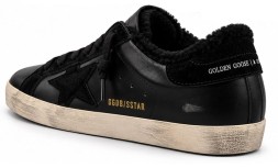 Golden Goose Super-Star Mens Winter Black Nappa With Shearling