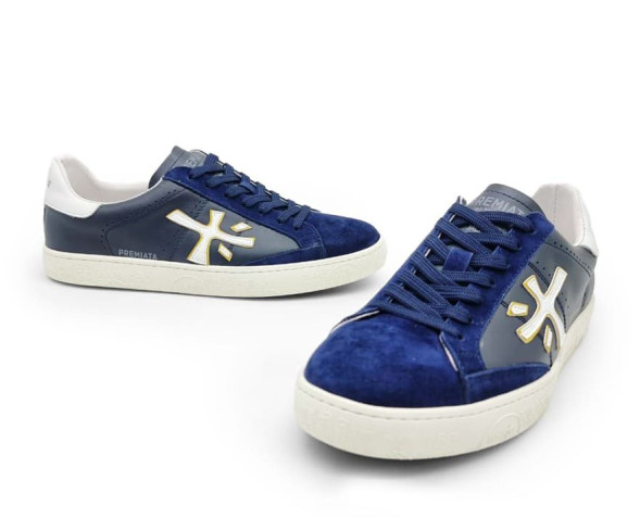Унисекс кроссовки Premiata Sneakers Leather/Suede Navy/Grey