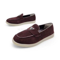 Prada Mocassins Suede Brown
