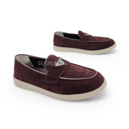 Prada Mocassins Suede Brown