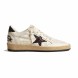 Женские кеды Golden Goose Ball Star Chicory-Coffee Glitter Star and Black Leather Heel Tab