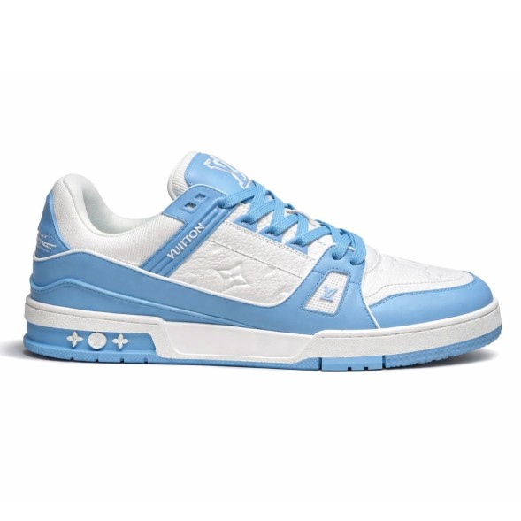 Женские кроссовки Louis Vuitton Trainer Maxi Skateboard Shoes Low-Top White/Blue
