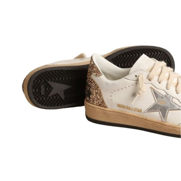Женские кеды Golden Goose Ball Star with Metallic Leather Star and Glitter Heel Tab