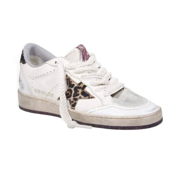 Женские кеды Golden Goose Ball Star VCE with Leopard Print Pony Skin Star and Heel Tab