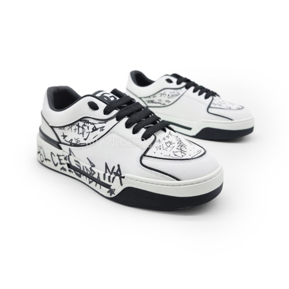 Унисекс кроссовки Dolce &amp;amp; Gabbana White Black Graphiti