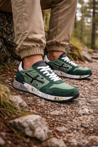 Унисекс кроссовки Premiata 483 Textile/Suede Green