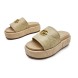Женские шлепки Gucci Flip-flops Platform Double G Beige