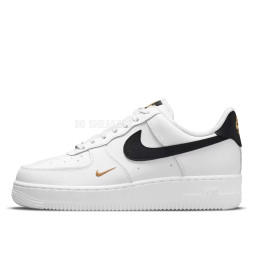 Nike Air Force 1 Low 07 Essential White Black Gold Mini Swoosh