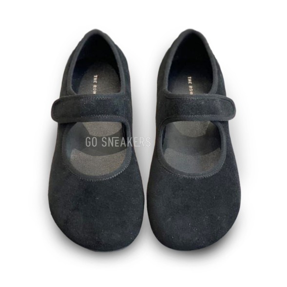 Женские балетки The Row Ballet Suede Black