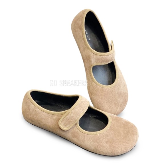 Женские балетки The Row Ballet Suede Light Beige