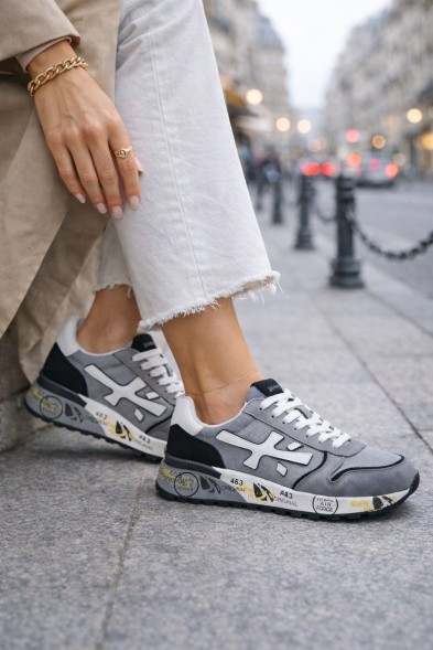 Унисекс кроссовки Premiata 483 Textile/Suede Air Light Grey