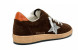 Женские кеды Golden Goose Ball-Star Brown Suede With Silver Glitter Star