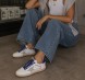 Женские кеды Golden Goose Ball Star LTD in Beige Leather with Clear Star and Blue Heel Tab