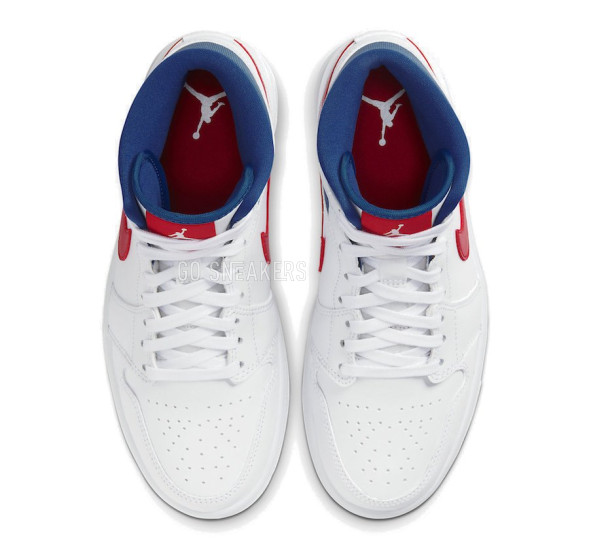 Унисекс кроссовки Nike Air Jordan 1 Mid White Red Royal