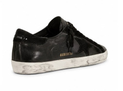 Golden Goose Super-Star Men's in Black Nappa With Black Suede Star and Heel Tab