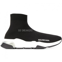 Balensiaga SPEED CLEAR SOLE SNEAKER IN BLACK/WHITE