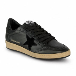 Golden Goose Ball Star Men’s in Black Nappa With Suede Star and Nappa Heel Tab